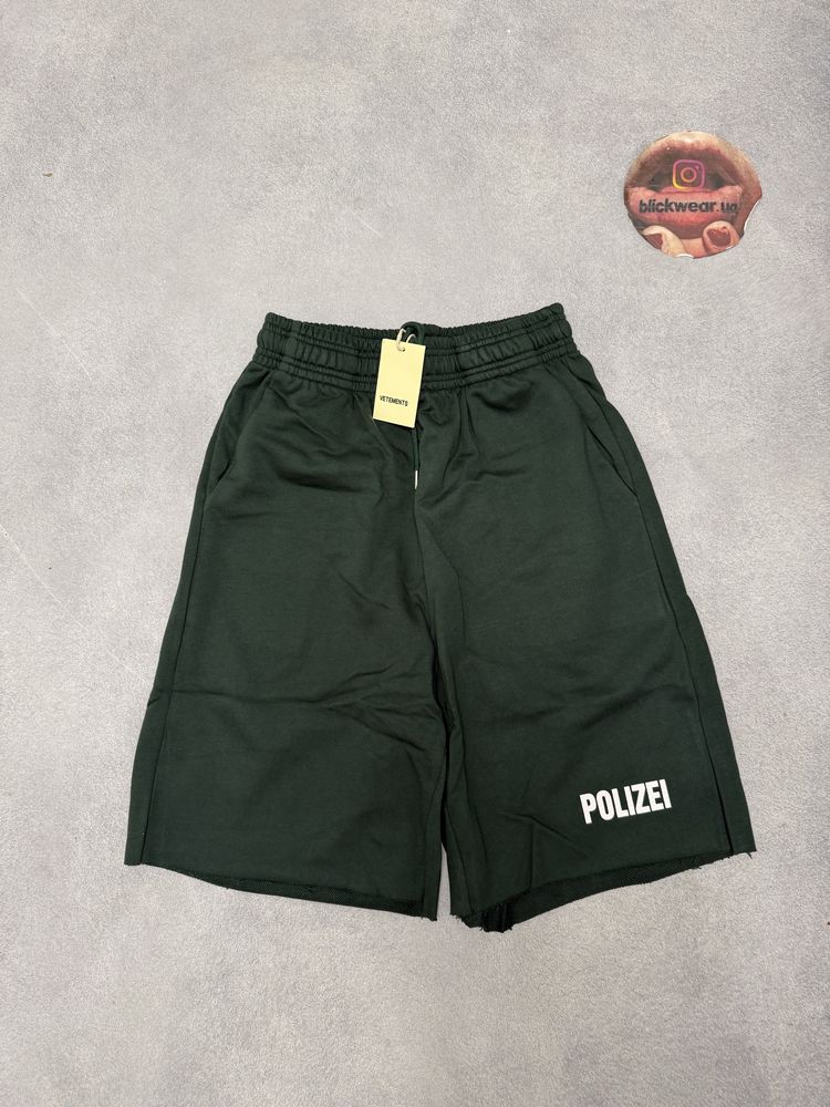 шорты Vetements Polizei green shorts S M L