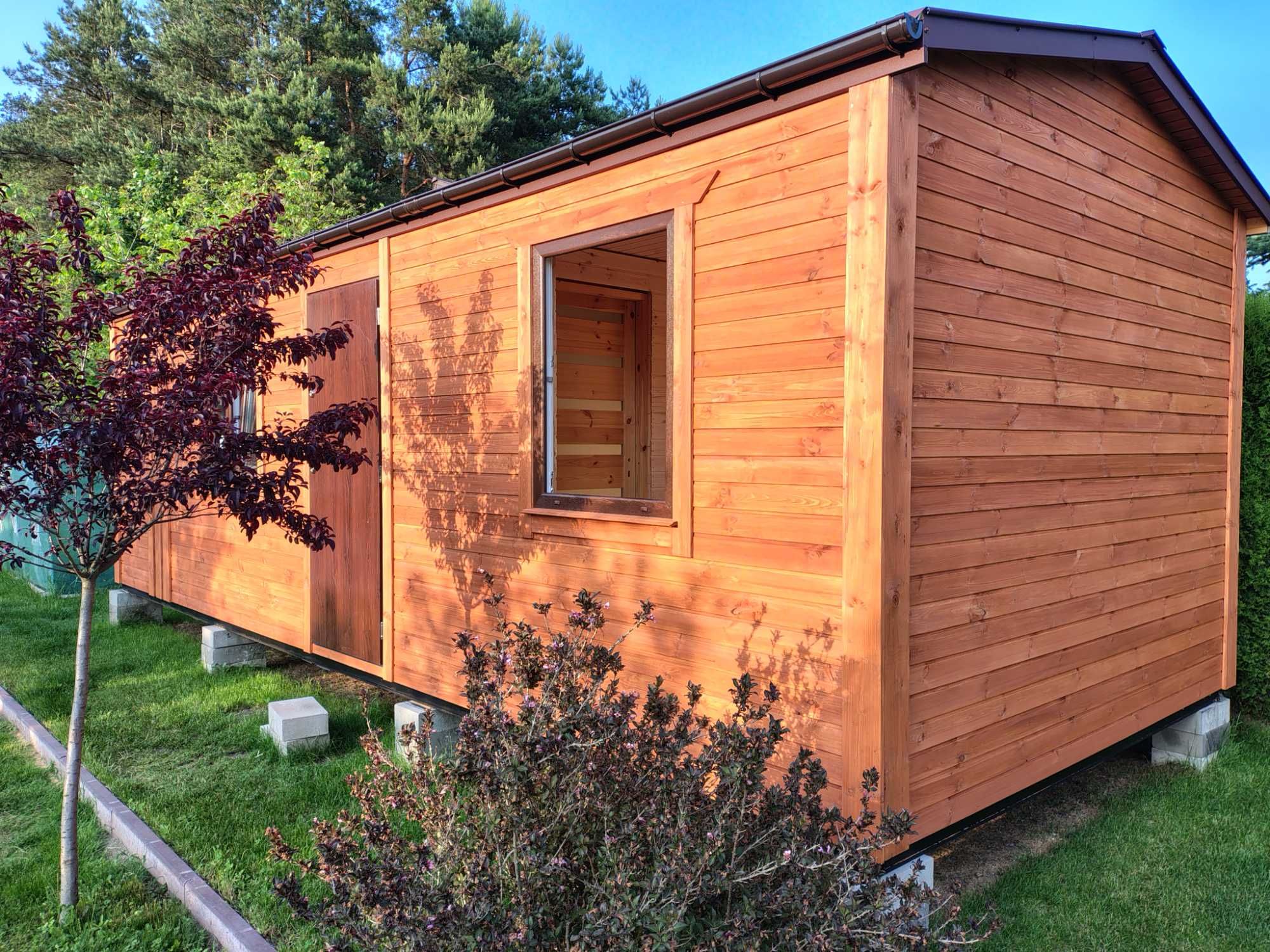 Domek drewniany ocieplony 8x3.2m Bugaj Piekło Golaszka Dąbie Sarnów