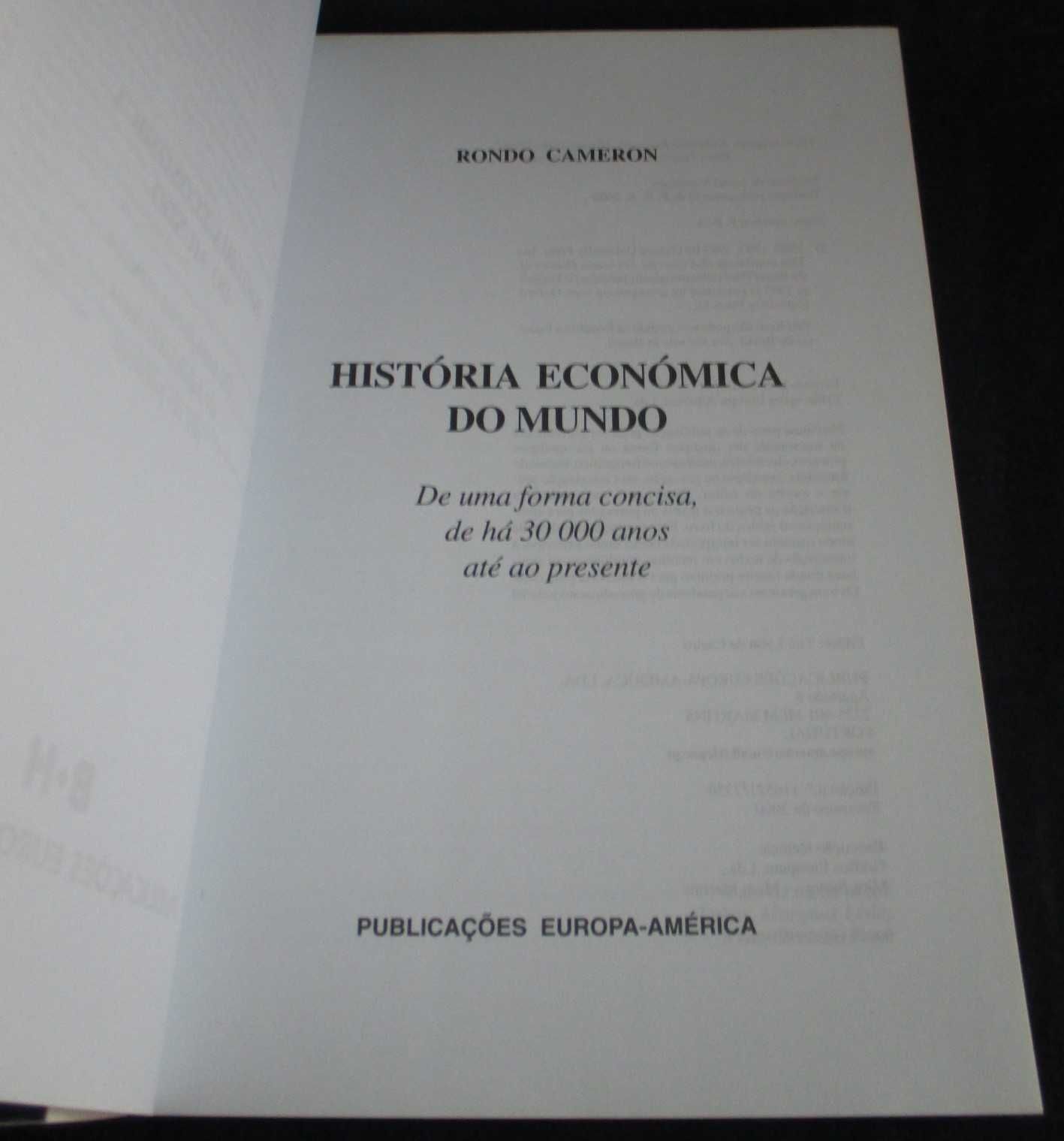 Livro História Económica do Mundo Rondo Cameron