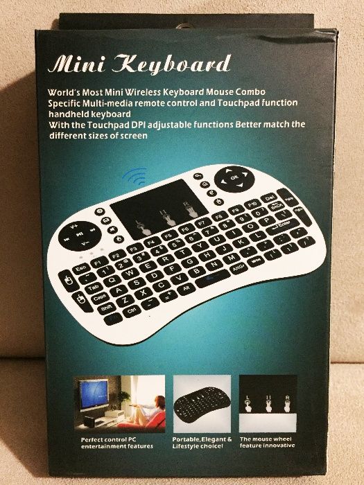 Mini teclado com rato touch wireless com bateria - TV Box Android/etc