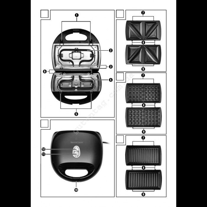 Сэндвичница 3в1 Silvercrest sandwichmaker 3in1 ssmw 750 b2