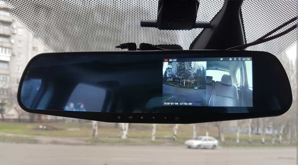 Реєстратор в машину VEHICLE BLACKBOX DVR | Дзеркало 2 камери