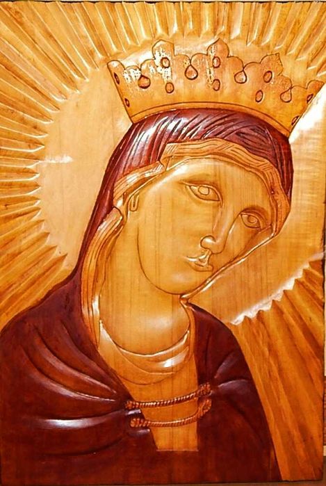 Икона резная  Дева Мария