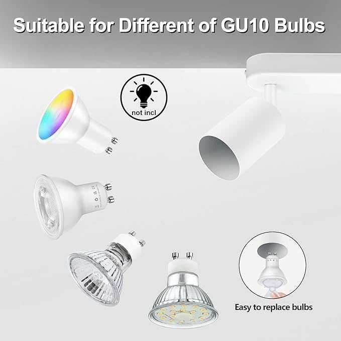 BOYIR Nowoczesny Obrotowy Reflektor Sufitowy LED GU10 2 Strumienie