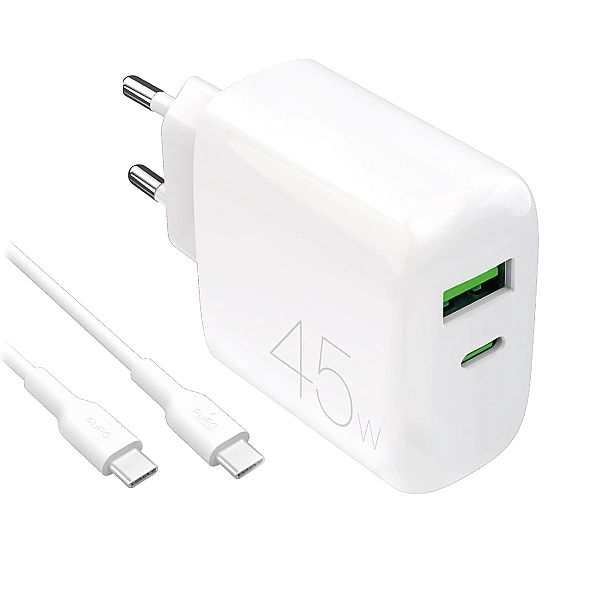 Ładowarka Puro Daily Prolite 45W USB-C USB-A Power Delivery z kablem U