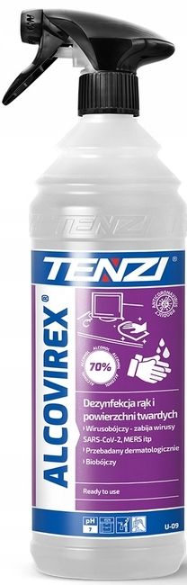 Płyn do dezynfekcji rąk TENZI ALCOViREX 1L Ze Spryskiwaczem