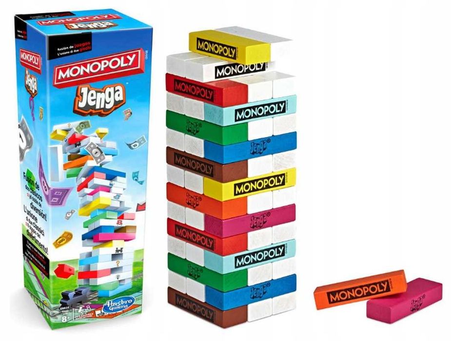 GRA JENGA MONOPOLY oryginalna gra HASBRO, gra dla całej rodziny