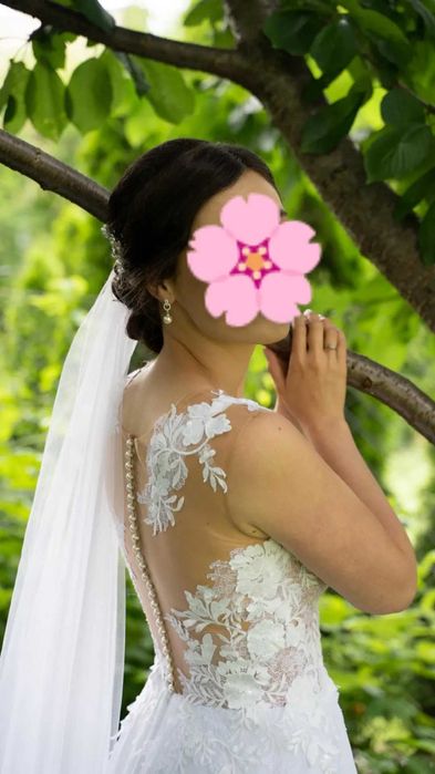 Suknia ślubna + welon  M/L