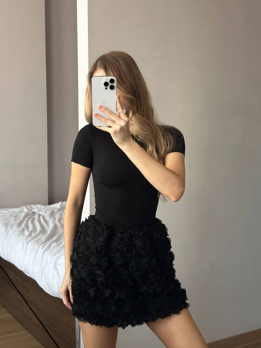 Спідниця з трояндами, спідниця жіноча, спідниця з мереживом, спідниця