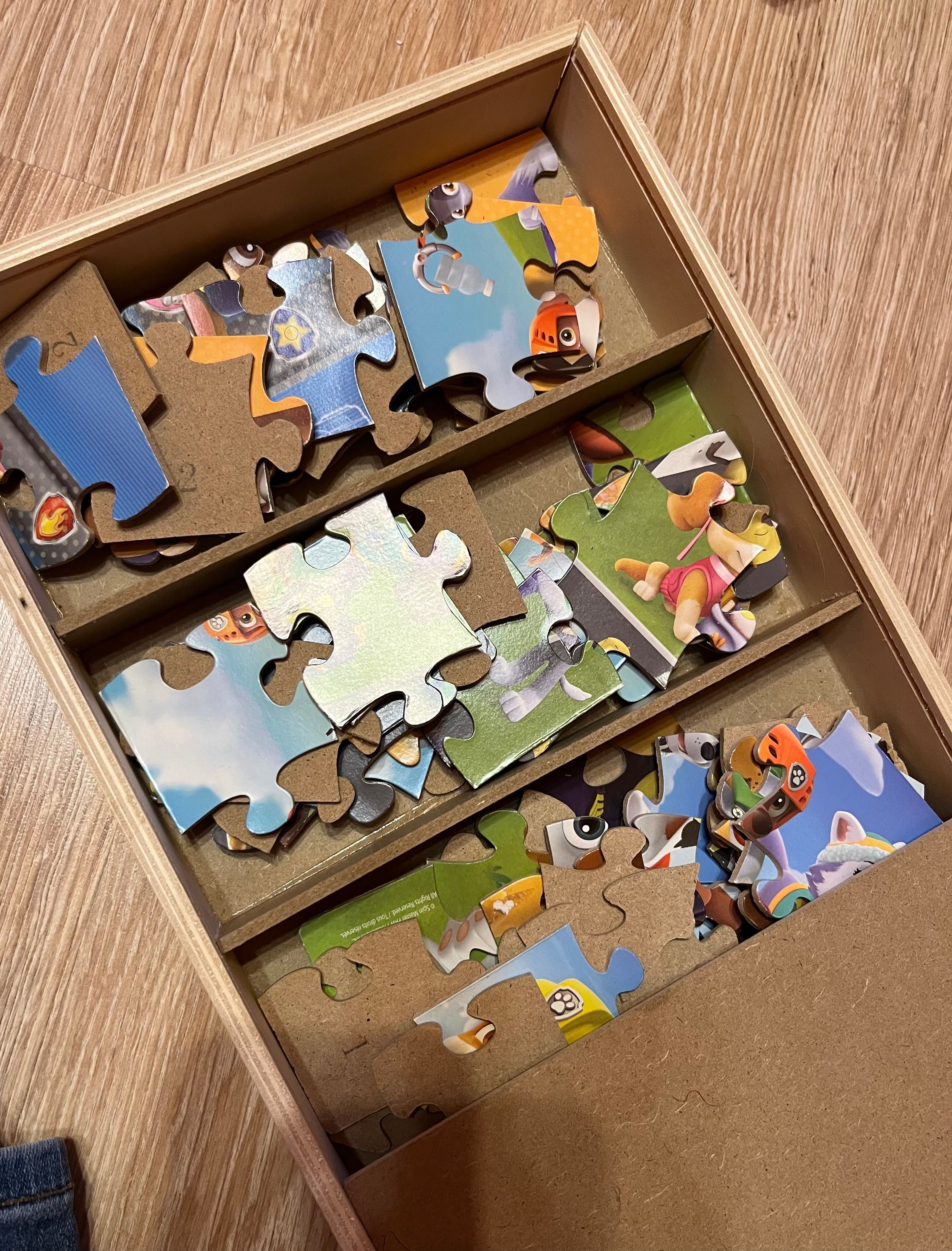 Puzzle psi patrol w drewnianym pudełku