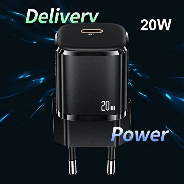 USAMS Ładowarka sieciowa 1x USB-C T36 mini 20W + kabel USB-C-Lightning