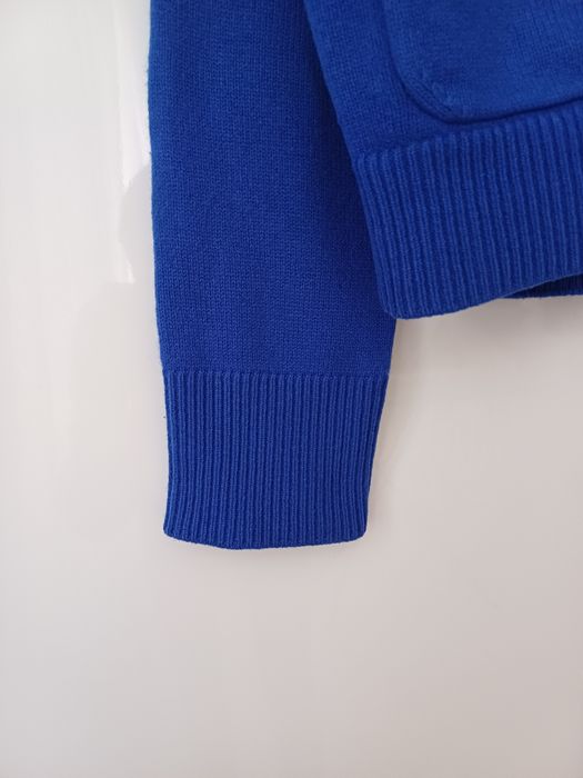 Massimo Dutti wełniany kardigan wełna kaszmir niebieski sweter guziki
