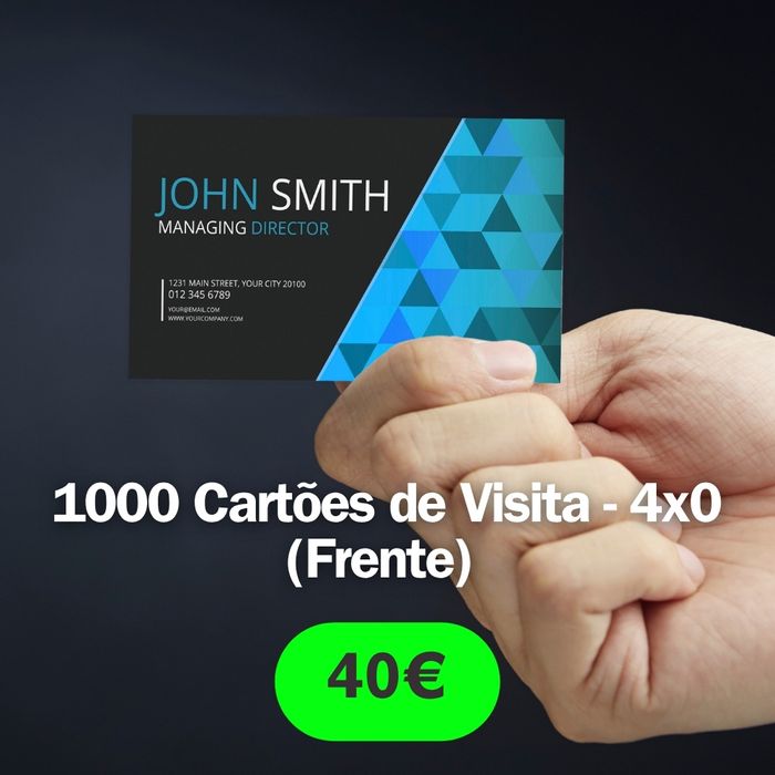 1000 Cartões de Visita apenas frente