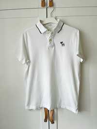 Koszulka Polo Abercrombie & Fitch L/ XL biała t-shirt bluzka