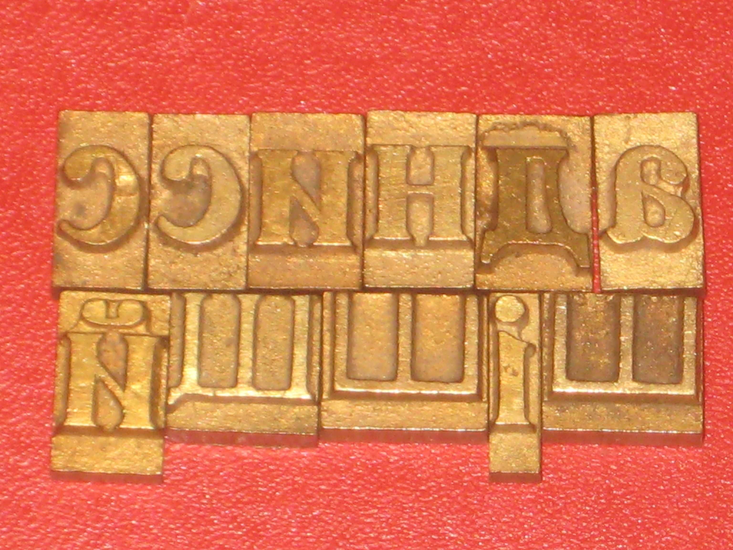 11шт: Буквы Латунные шрифты (10мм) для горячего тиснения Штамп Латунь