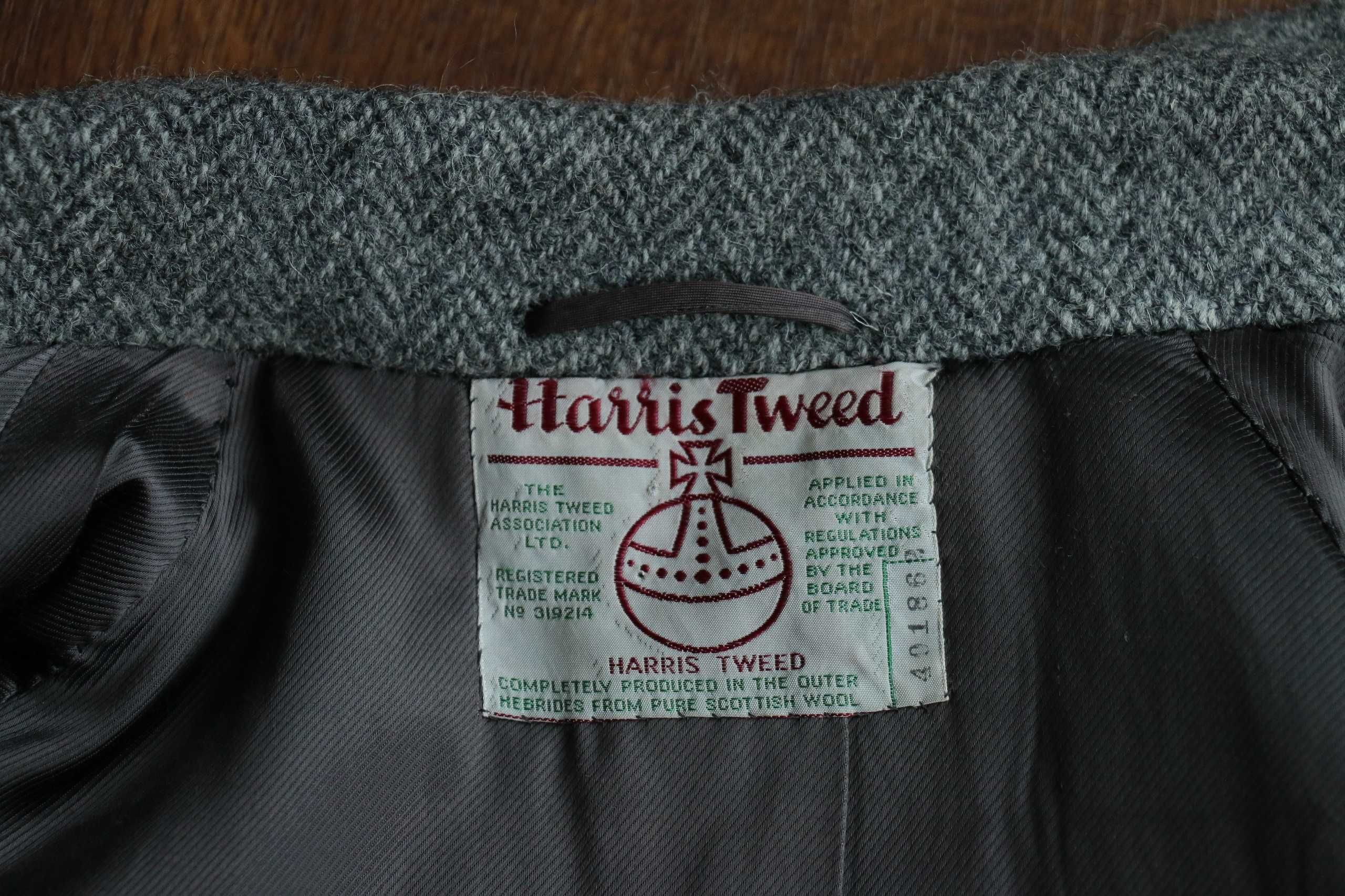 HARRIS TWEED Vintage Wool Coat Blazer Jacket, L-XL