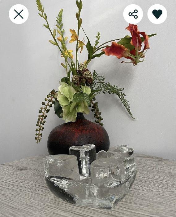 Szklany podgrzewacz/świecznik Georgshutte, Niemcy lata 70.