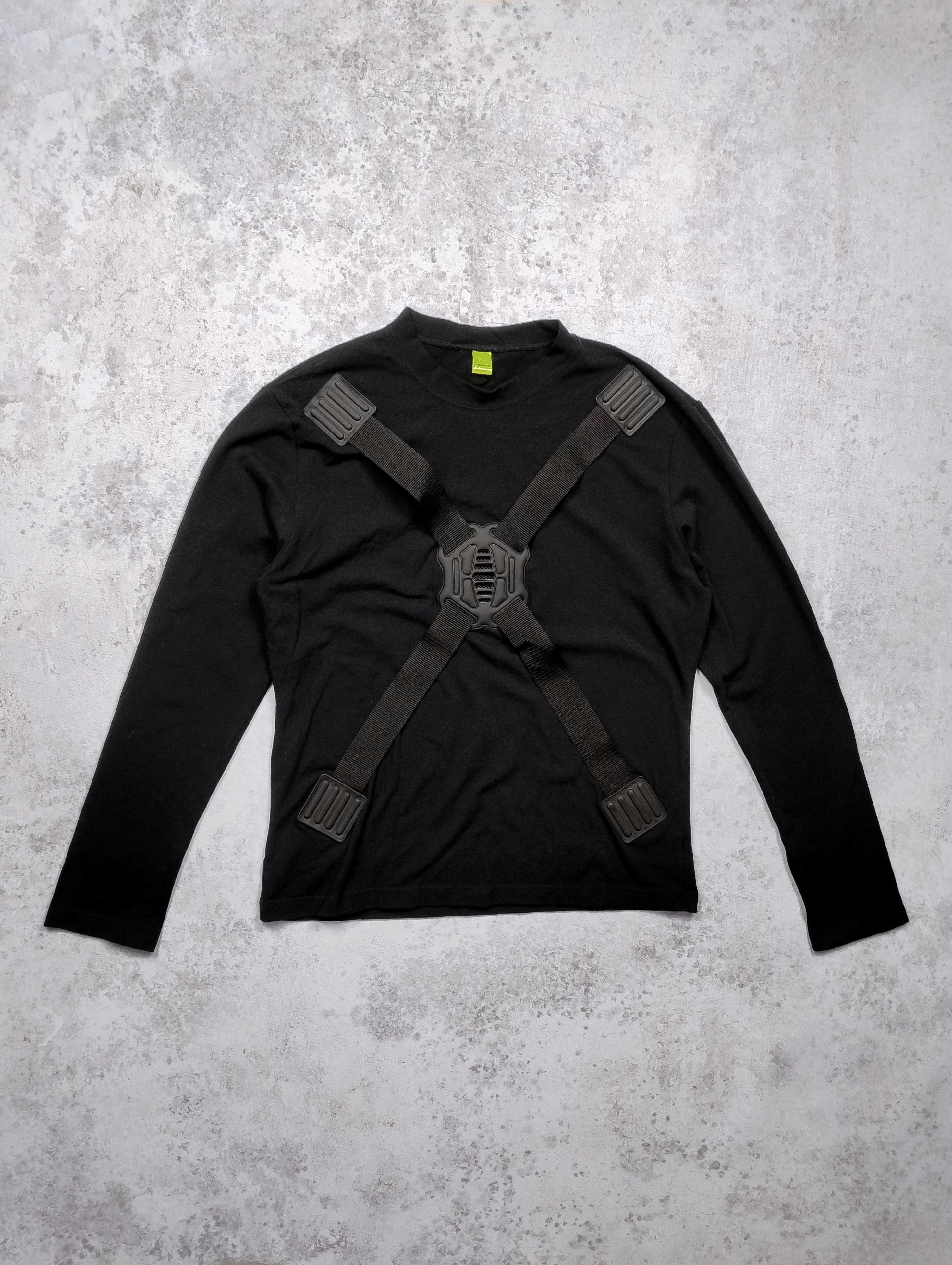 Czarna bluza Cyberdog London techwear harness crewneck L