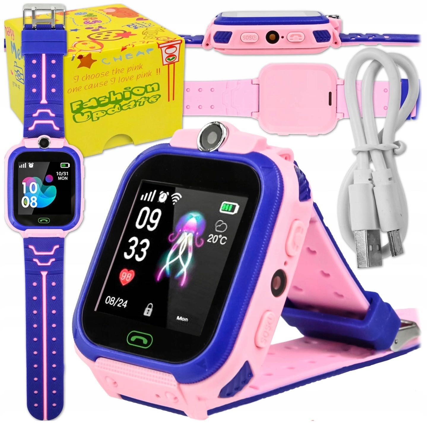 Smartwatch dla dzieci Dziecka LOKALIZATOR GPS Aparat SIM 5w1