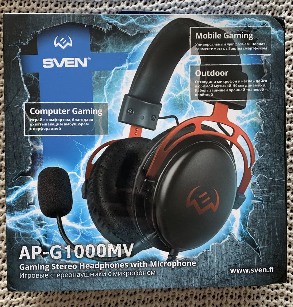Продам нові ігрові навушники з мікрофоном SVEN AP-G1000MV