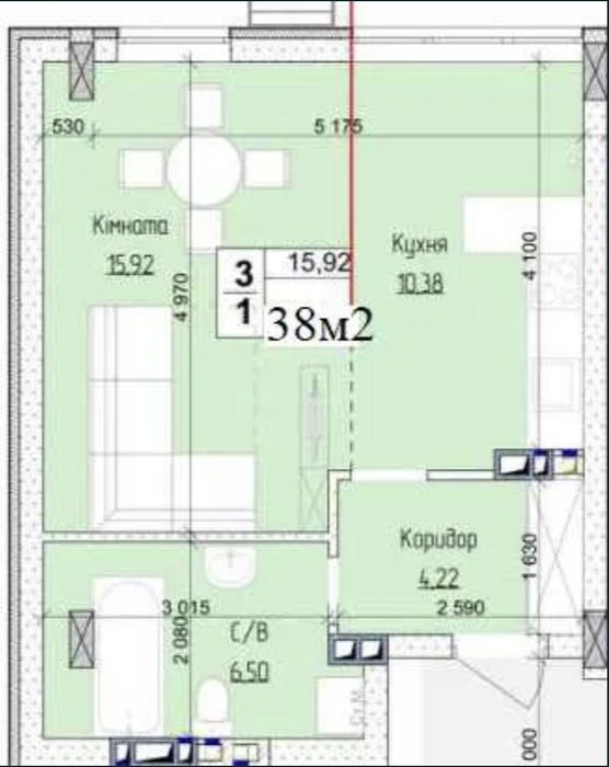 Продаж 1-кімнатної квартири Центр Гостомеля БЕЗ КОМІСІЇ