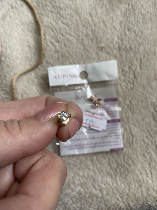 Сережки мед. сталь, серьги