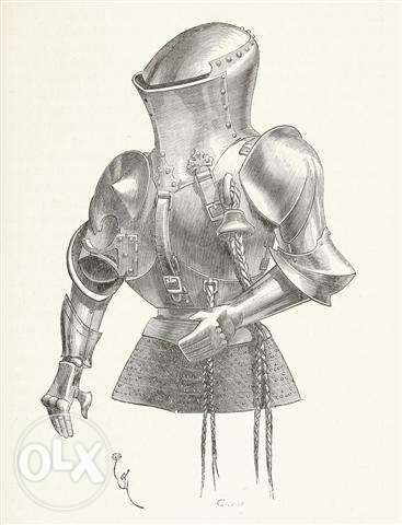 ZBROJE RYCERZA reprint XIX w. grafiki do wystroju wnętrza