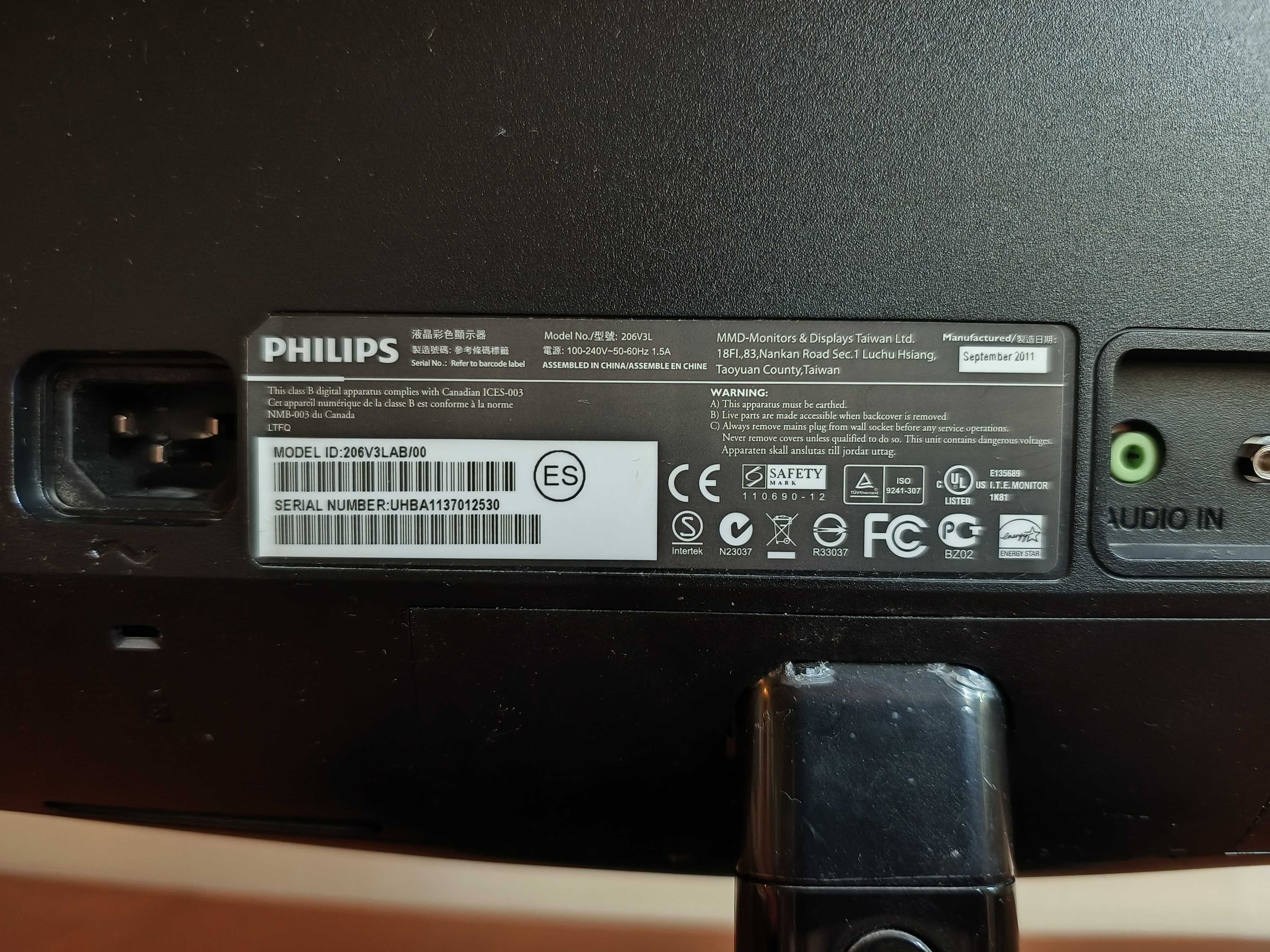 Monitor Philips 206V3L LED