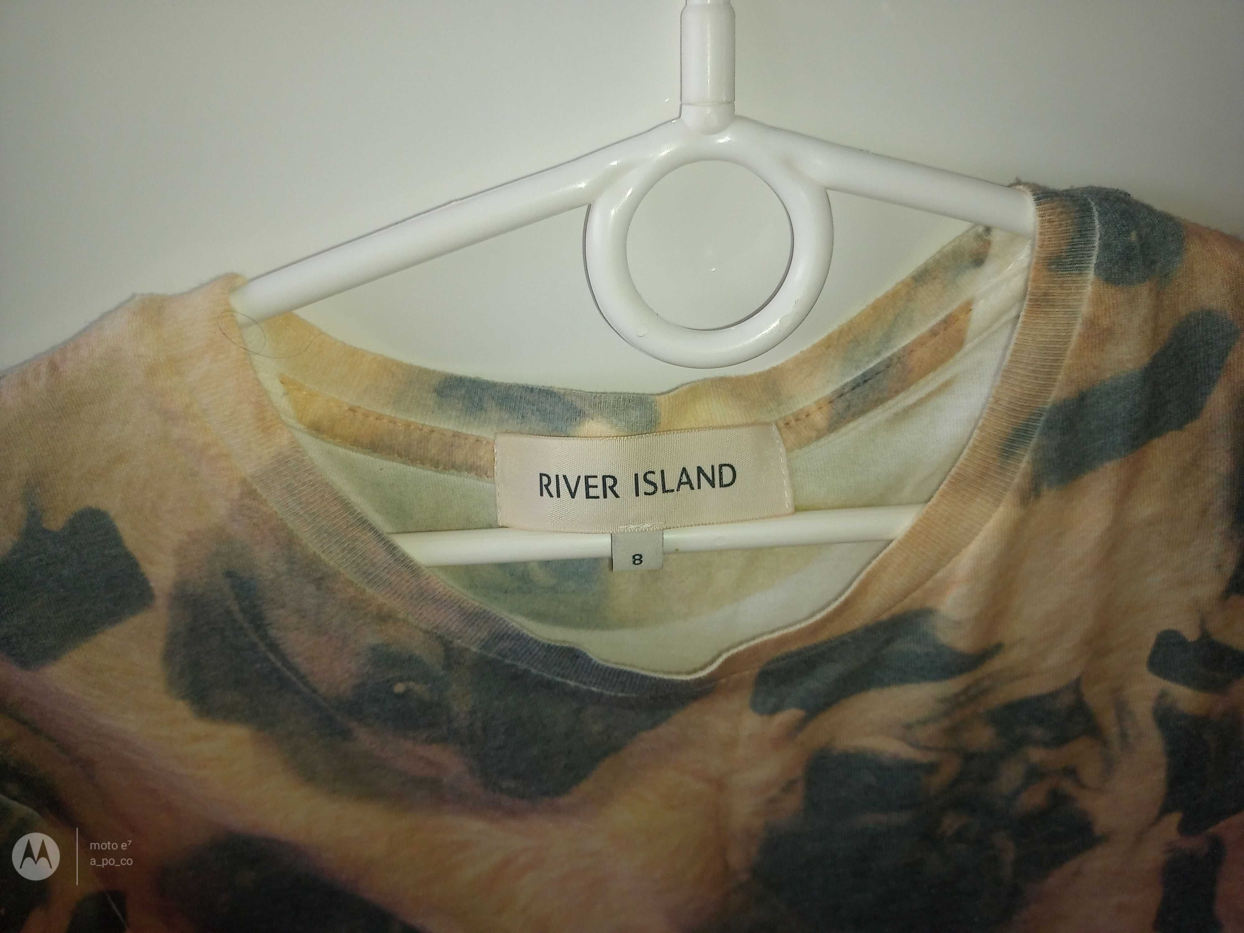 Dluga bluzka 3D River Island XS S  mopsy blog nowa