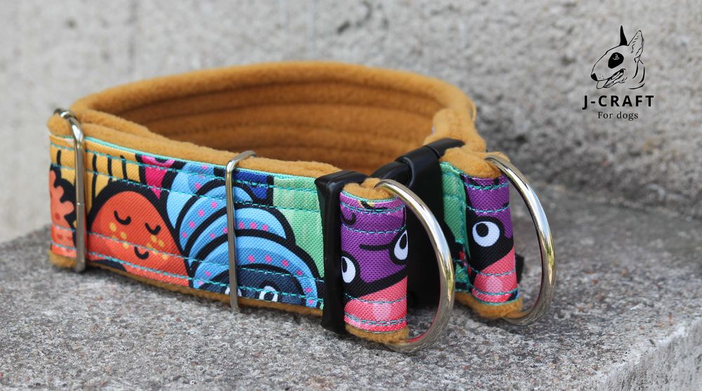 Mocne szelki, obroże i smycze bulterier, pit bull, amstaff - wzory