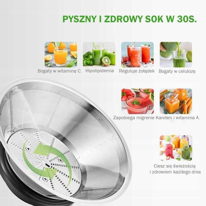 Sokowirówka do warzyw i owoców Aicok GS-328L  DUŻA MOC 800W