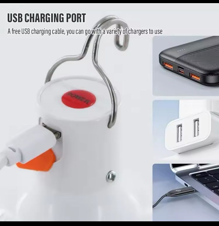 Ліхтар LED Лампа з usb зарядкою, кемпінговий світильник лампочка