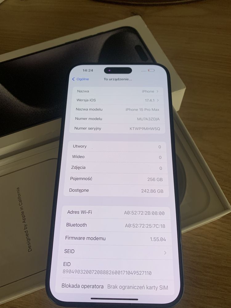 Iphone 15 pro max 256 gb czarny