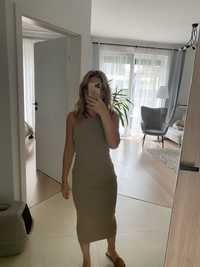 Dluga/ midi dopasowana sukienka z metka Pull&Bear rozmiar xs