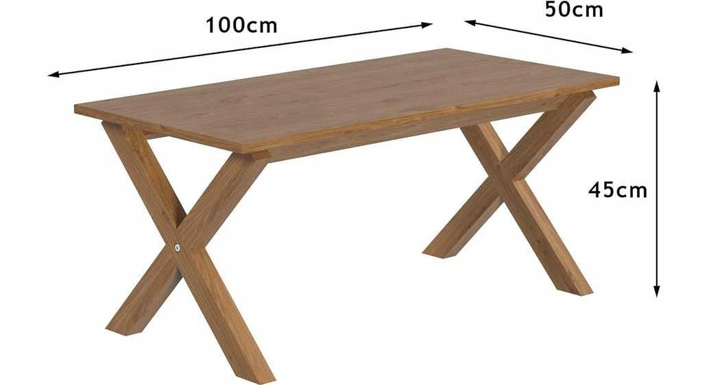 Ława Stolik kawowy lite drewno dąb 100 x 50 cm