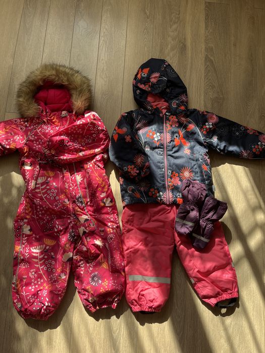 Комібнезон зимовий суцільний/роздільний з штанами для дівчинки
