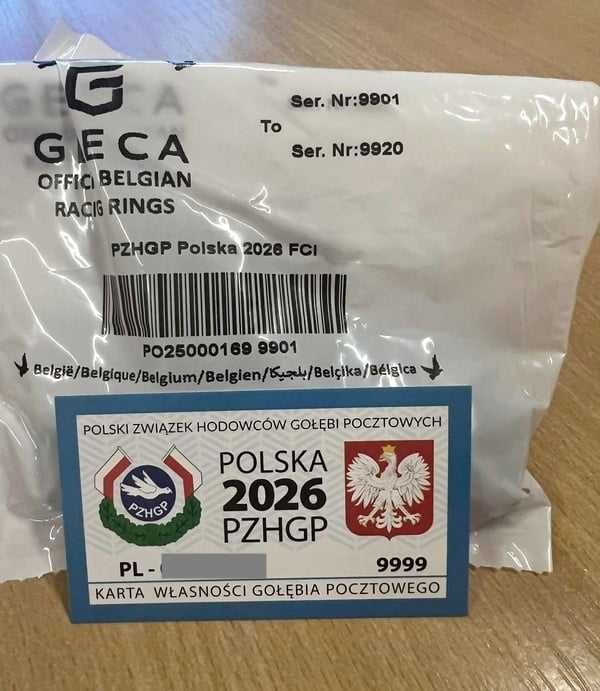 Obrączki dla Gołębi 2026