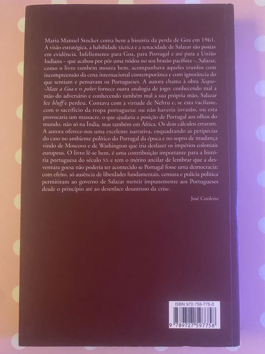 Livro “Xeque-Mate a Goa” de Maria Manuel Stocker