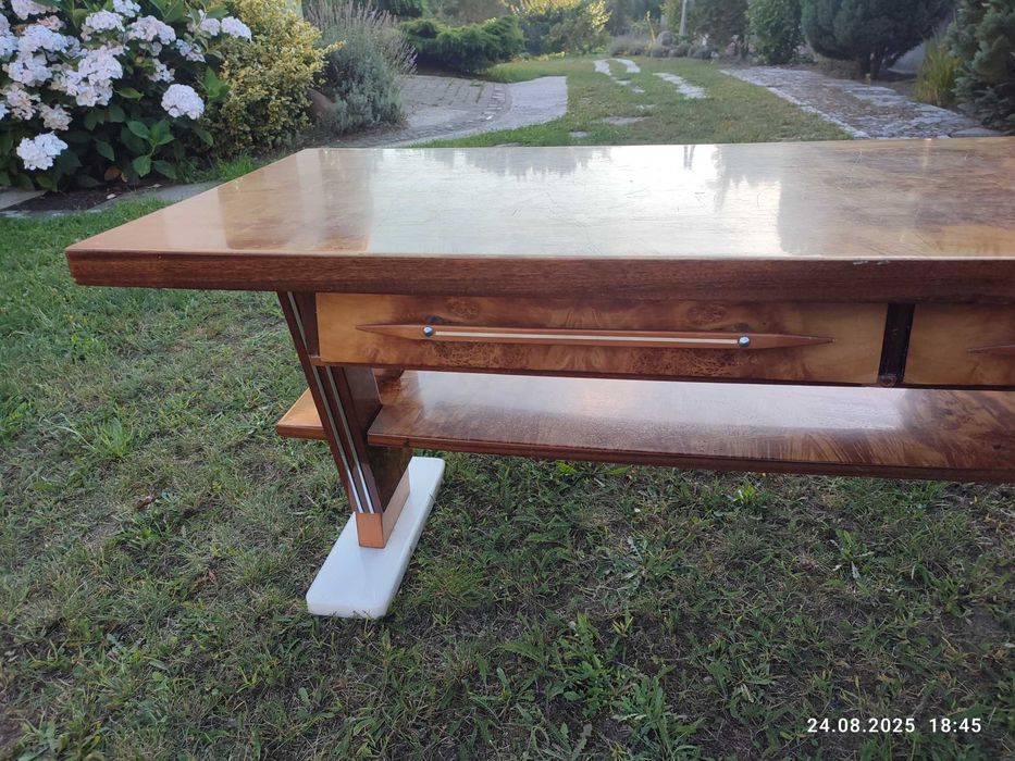 Stół ława PRL politura / producent: Kalwaria Zebrzydowska