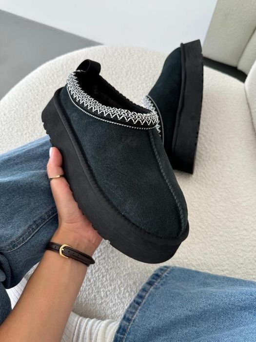 ugg tazz чорні, жіноча платформа угг таз, black уггі