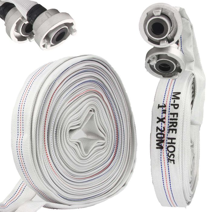 Wąż strażacki 1" 30m do szamba wody motopompy 1 cal z szybkozłączkami