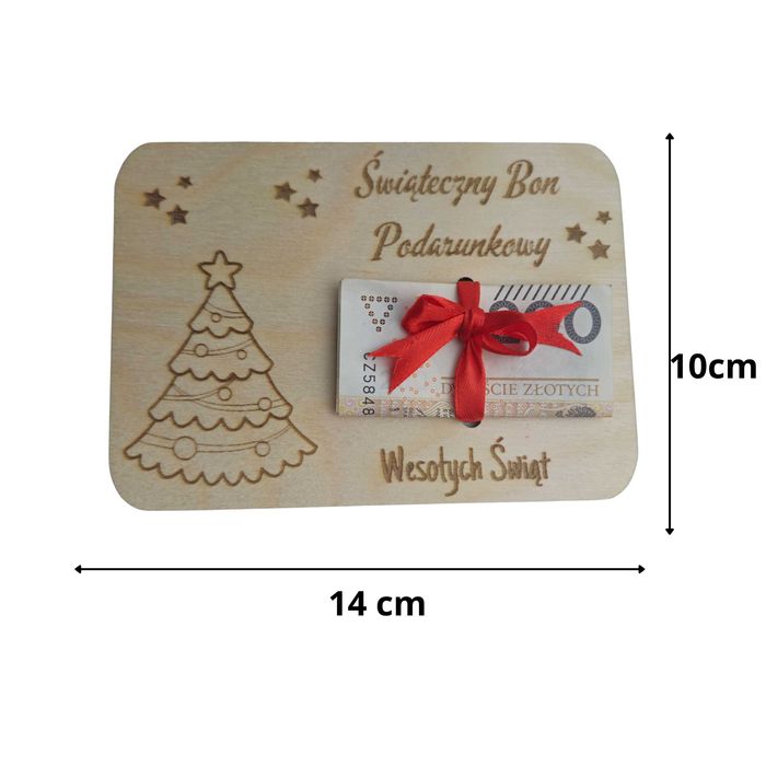 Świąteczny Bon Podarunkowy Voucher Podarunkowy Prezent Kartka