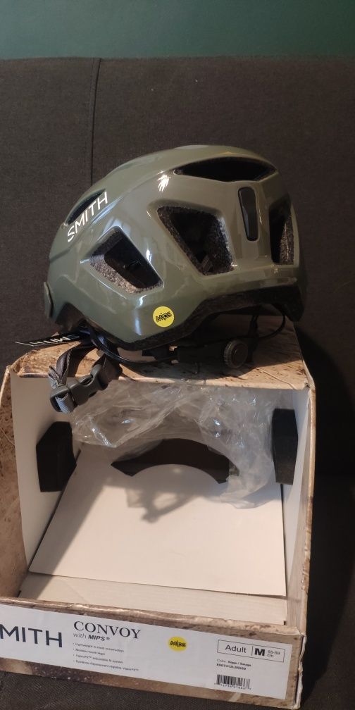 Nowy kask rowerowy Smith Convoy MIPS rozmiar M 55-59 cm zielony sage