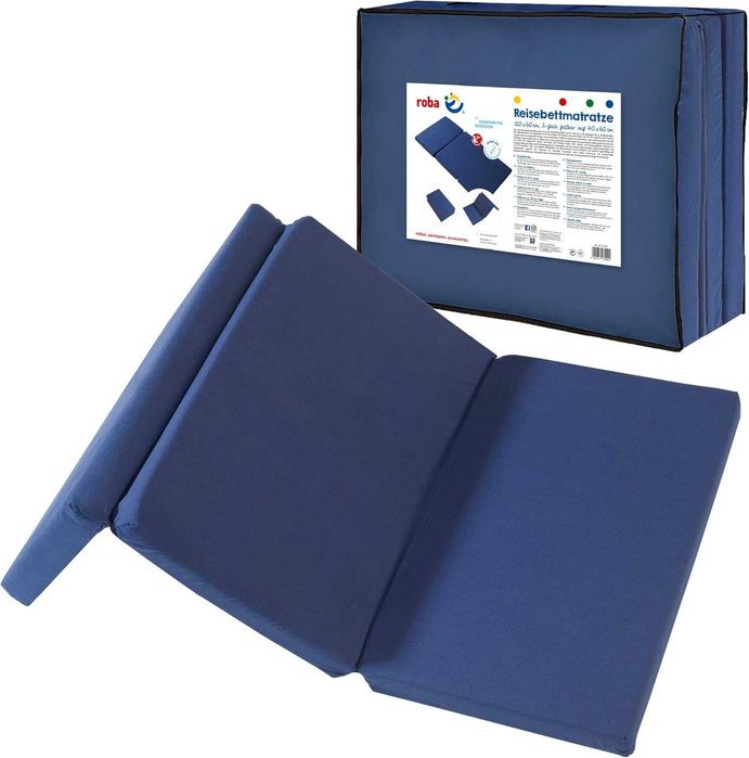матрац складаний дитячий roba для подорожей 60 x 120 см темно-синій