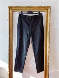 Czarne elegeganckie spodnie z lampasami męskie Zara S
