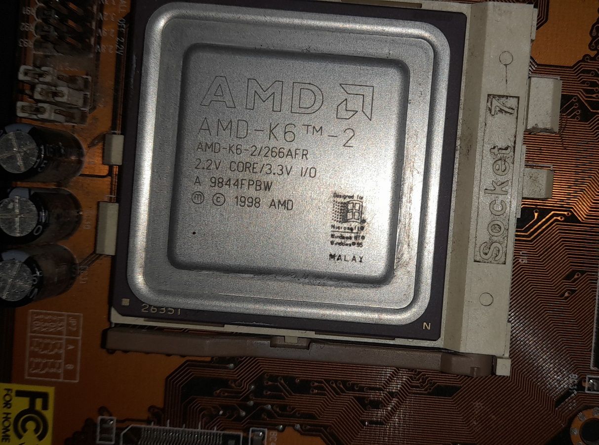 Płyta główna Socket 7 Tx pro-2, AMD K6-2, RAM, Kable