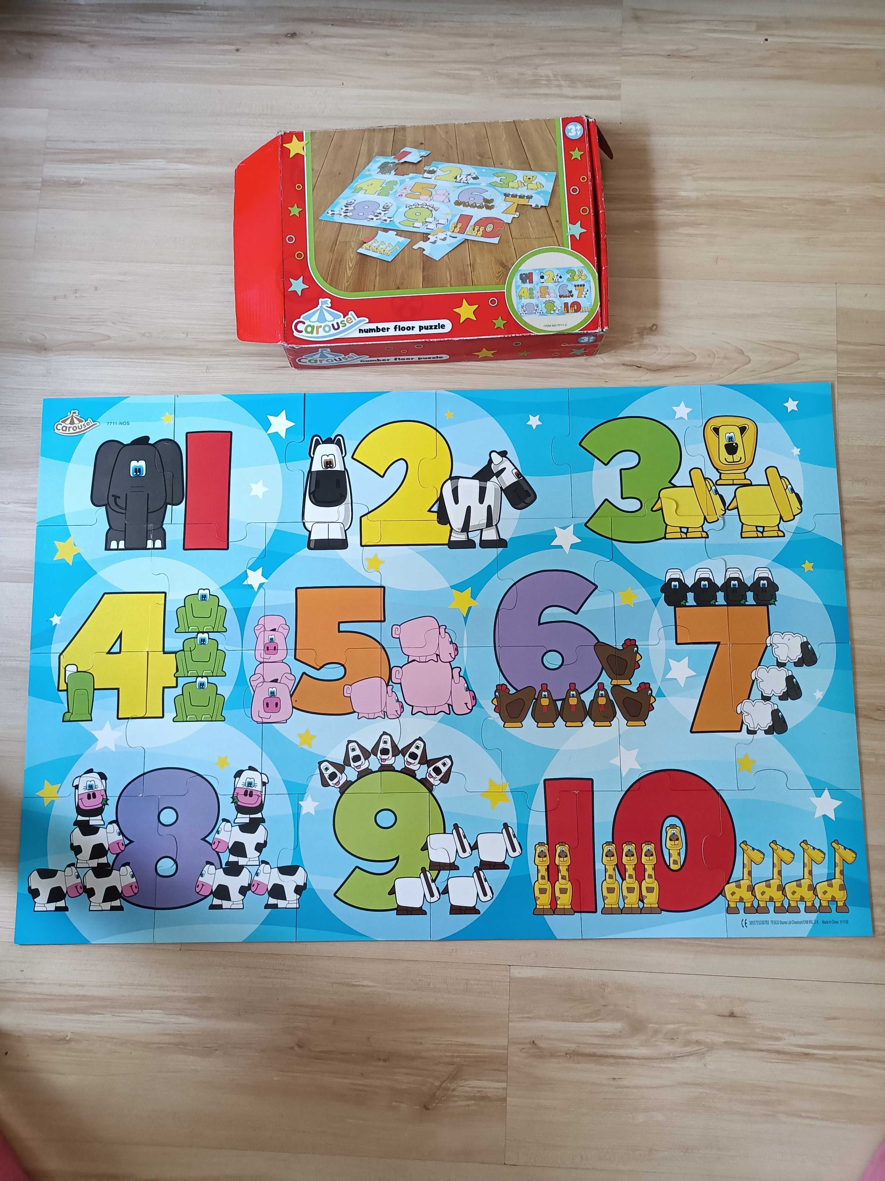 Puzzle maxi 24 elementy zwierzęta cyfry