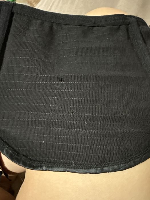 Пояс до панчох, чорний, з мереживними вставками по боках