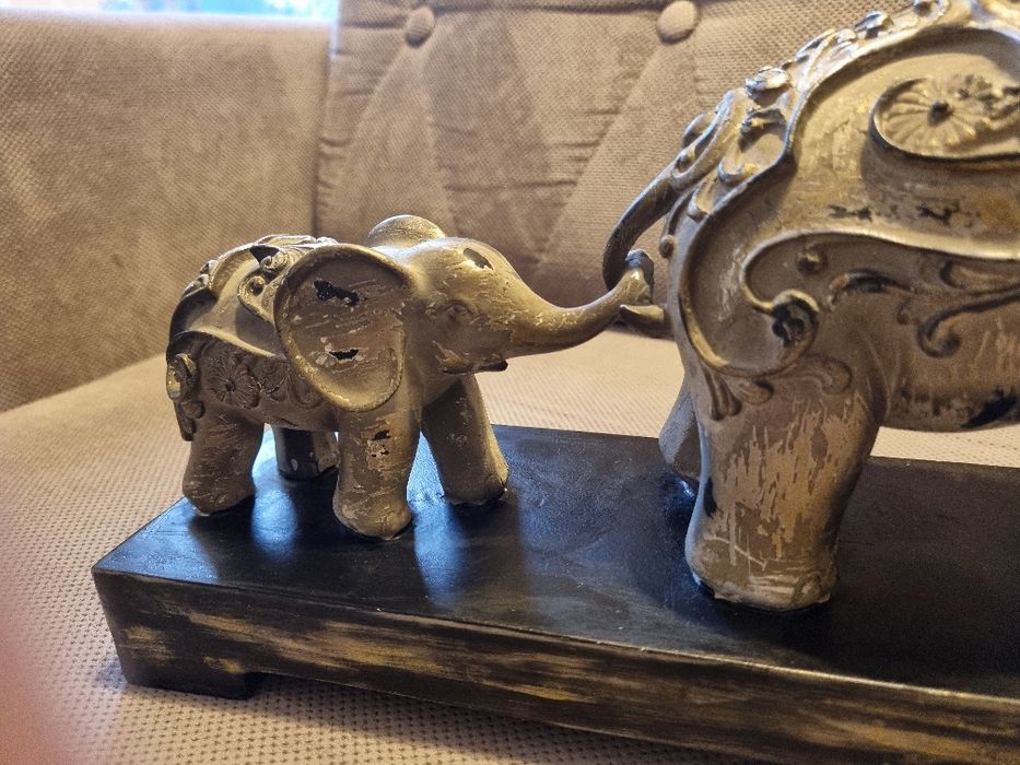 Dekoracja słoń i słoniątko z Indii