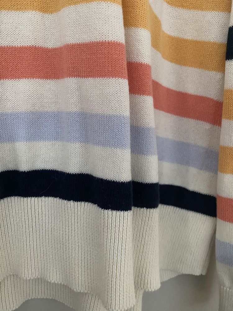 Sweter damski bawełniany Marks&Spencer L jak nowy paski kolorowe
